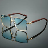Fashion Retro Square Metal Shades Women's Original Brand Design Driving Sunglasses New Double Bridge Pilot Sun Glasses